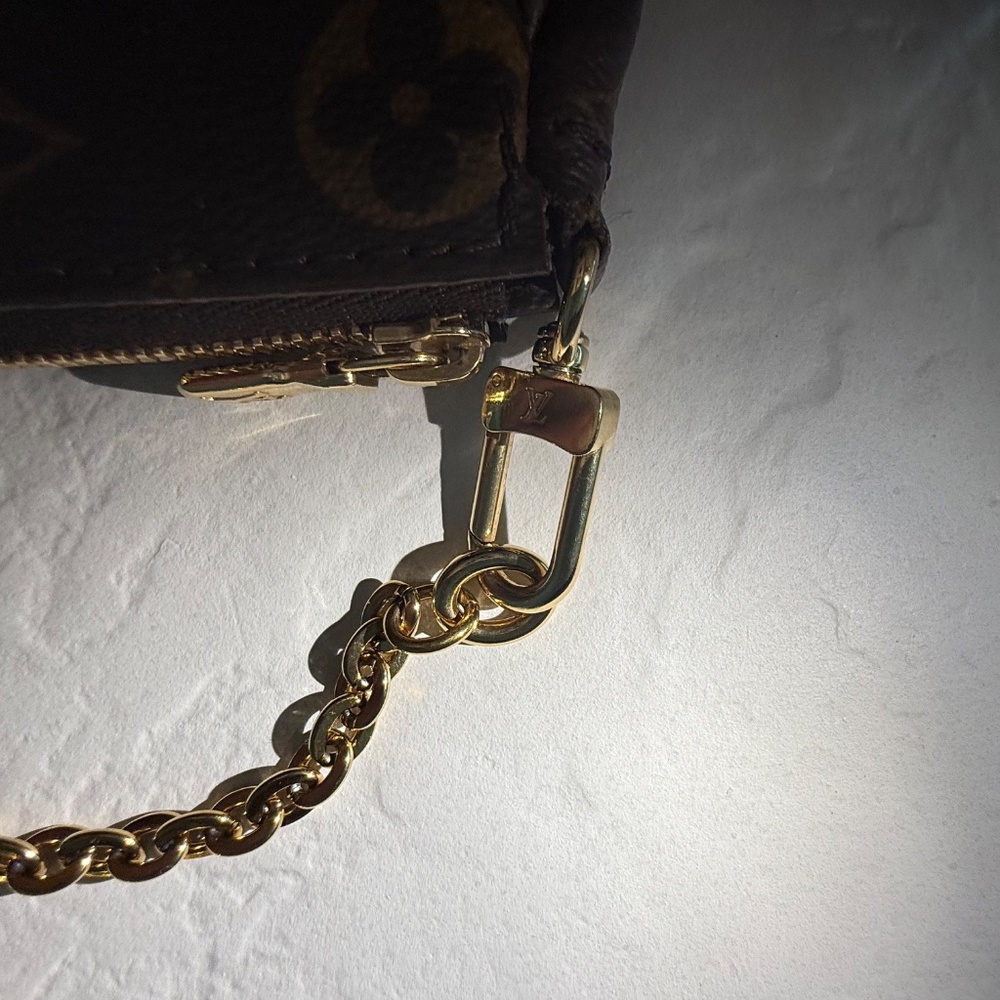 LOUIS VUITTON Multi Pochette Accessoires with dustbin, box and gift bag - Khaki - Picture 8 of 16